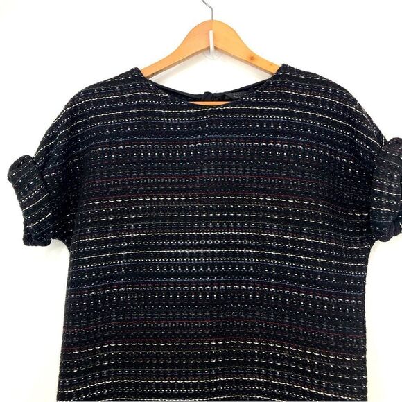 Zara Trafauc Black Colorful Chunky Tweed Fringe Mini Dress - Picture 7 of 14